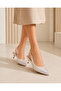 Satin Stone Pointed Toe Women's Thin Heeled Evening Dress Shoes - 3