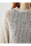Crew Neck Openwork Oversized Women's Knitwear Sweater - 3