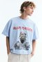 Oversized Fit Printed raw-edge cotton T-shirt