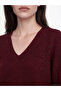 Esvab • Modern & Distinctive V Placket Shiny Textured Women's Knitwear Sweater - 3