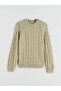 Crew Neck Self-Patterned Women's Knitwear Sweater - 5