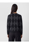 Diamond Patterned Women's Knit Sweater - 4