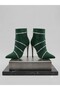 Women's Suede Thin Heeled Boots with Crystal Stone Detail and Pointed Toe Stylish Boots - 2