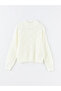 Stand Collar Self Patterned Women's Knitwear Sweater - 5