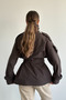 Women's Epaulet Water-Repellent Stand Collar Windbreaker Detailed Trench Coat - 4