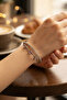 Pink Heart Model Zircon Stone Silver Color Women's Bracelet - - 2