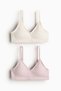 2-pack padded crop tops