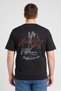 Men Crew Neck Short Sleeve Graphic Print T-Shirt, Black - 4