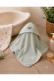 100% Cotton Embroidered Swaddle Baby Bath Towel with Hood - 4