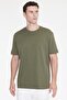 Men's Khaki 100% Cotton Modern Fit Regular Cut Crew Neck T-Shirt