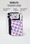 Compatible with iPhone 17 Pro Max / 18 Pro Max - Blue, Pink, and Purple Cats Layered Glossy Tough Phone Case - 2