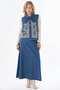 Embroidered Double Suit Set Blue - 2