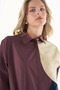 Fabric Garnished Cotton Tunic Burgundy - 6