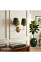 Green Linen Fabric Double Headed Sconce with Electrical Installation - 2