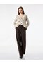 Pleated Straight Wide-Leg Fabric Trousers with Pockets and Belt