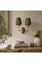 Green Linen Fabric Double Headed Sconce with Electrical Installation - 4