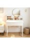 60cm Makeup Vanity Table with Round Mirror & Storage Drawer,Multifunction Dressing Table Vanity Table，Modern Study Table ，Space‑Saver White Cosmetic Desk for Bedroom - 2