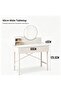 60cm Makeup Vanity Table with Round Mirror & Storage Drawer,Multifunction Dressing Table Vanity Table，Modern Study Table ，Space‑Saver White Cosmetic Desk for Bedroom - 3