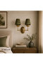 Green Linen Fabric Double Headed Sconce with Electrical Installation - 3