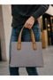 Women's New Season Embossed Patterned Hand and Shoulder Bag 234113 Mh - 7