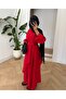 Women's Oversize Comfortable Fit 3-Piece Kimono Shirt and Pants Set with Tie Detail