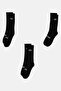 Men 3 Pairs Brand Logo Crew Socks, Black - 3