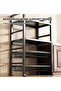 Kitchen Storage Rack Adjustable Multi-Tier with Wheels, 4 Tier Kitchen Organizer Mobile Shelving Unit, Rolling Utility Slide Out Organizer with 2 Shelf and 2 Storage Basket - 3