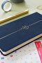 2027 Year Weekly Linen 9X17 cm Pocket Planner 12 Months Navy Blue - 3