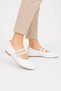 Double-Strapped Women's Ballerina Shoes White