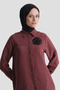Brooch Detailed Tunic Burgundy - 3