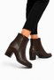 Zippered Thick Heeled Pointed Toe Women's Boots Brown - 4