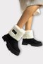 Thick Sole Suede Fur Women's Boots Black - 4