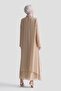 Stylish Dress with Stone Detail Beige - 5