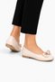 Ribboned Women's Ballerina Shoes Cream - 3