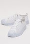 Women's Easy-To-Wear Rubber Laced Sports Linen Sneaker Shoes White - 6