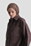 Buttoned Lyocell Tunic Bitter Brown - 3