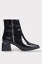Thick Heel Pointed Toe Zippered Women's Boots Black