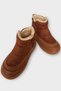 Nubuck Thick Sole Women's Boots with Fur Inside Taba - 4