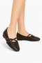 Cross-Strapped Women's Ballerina Shoes Brown