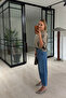 Premium Series Blue Washable Culotte Jean Trousers - 4