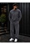 Men's Stay Focused Make It Happen Typography Printed Crew Neck Regular Fit Men's Tracksuit Set /Straight Leg Bottom