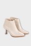 Goblet Heel Zippered Women's Boots (8cm) Beige - 3
