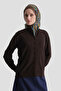 Button Detailed Basic Cardigan Bitter Brown - 3