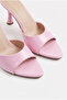 Women's Pink Patent Leather Open-Toe Thin Heeled Slippers 50021013 - 4