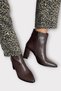 Chunky heel pointed toe zip-up women's boots - brown - 4