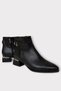 Buckle Detailed Pointed Toe Heeled Women's Boots Black - 2