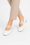 Double-Strapped Women's Ballerina Shoes White - 2