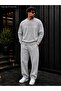 Men's Less Is More Focus Typography Printed Crew Neck Regular Fit Men's Tracksuit Set /Straight Leg Bottom