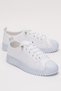 Women's Easy-To-Wear Rubber Laced Sports Linen Sneaker Shoes White - 5