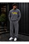 Men's Today Is the Day Typography Printed Crew Neck Regular Fit Men's Tracksuit Set /Straight Leg Bottom
